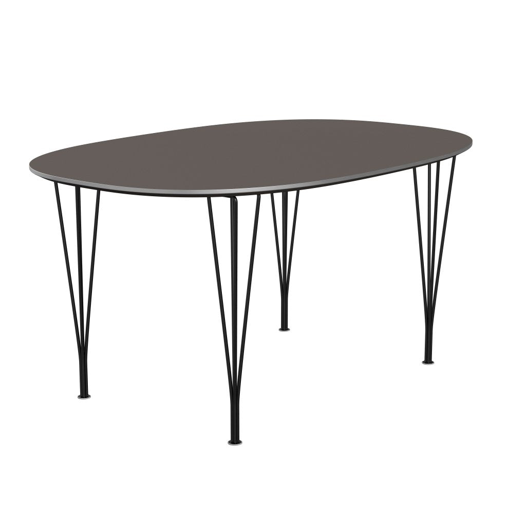 [product_category]-Fritz Hansen Superellipse Dining Table Black/Grey Fenix Laminates, 150x100 Cm-Fritz Hansen-B612-FXGRL-SPAL-DRBL-FRI-2