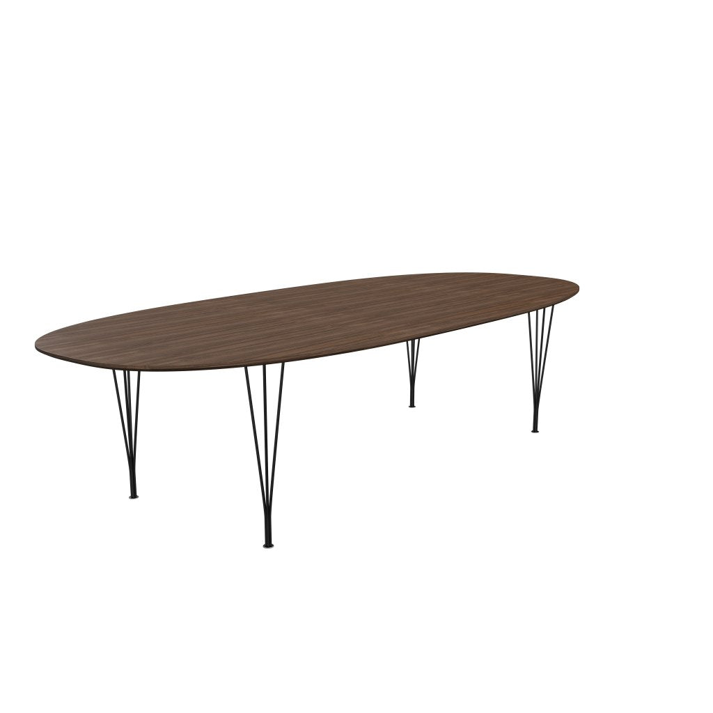 [product_category]-Fritz Hansen Superellipse Dining Table Black/Walnut Veneer With Walnut Table Edge, 300x130 Cm-Fritz Hansen-B617-WAL001-WAL001-DRBL-FRI-2