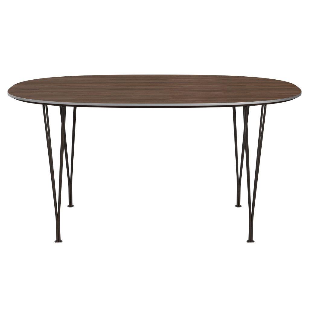 [product_category]-Fritz Hansen Superellipse Dining Table Brown Bronze/Walnut Veneer, 150x100 Cm-Fritz Hansen-B612-WAL001-SPAL-DBPC-FRI-1