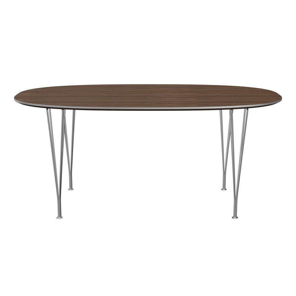 [product_category]-Fritz Hansen Superellipse Dining Table Chrome/Walnut Veneer, 170x100 Cm-Fritz Hansen-B616-WAL001-SPAL-CST-FRI-1
