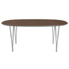 Fritz Hansen Superellipse spisebord Chrome/Walnut Finer, 180x120 cm