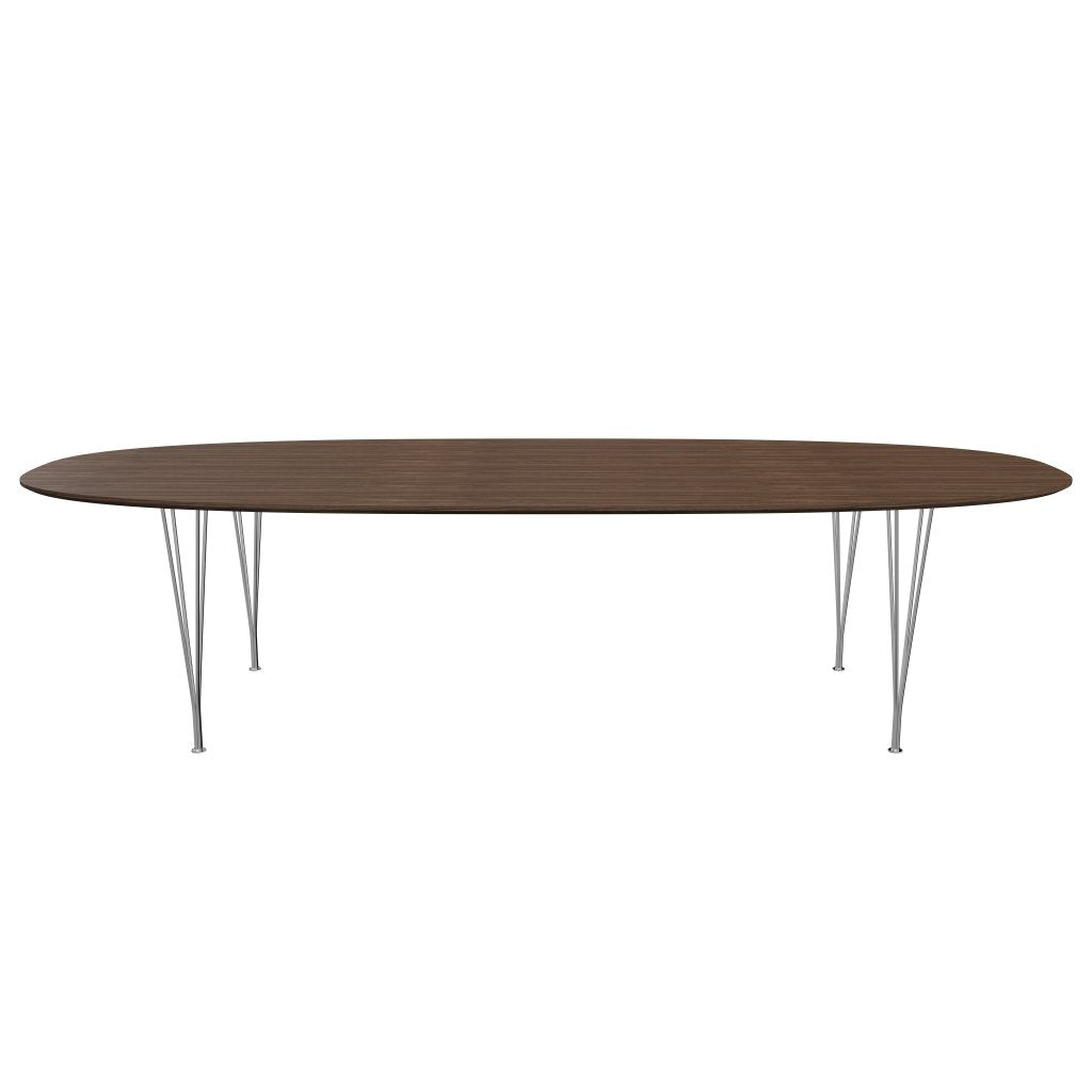 [product_category]-Fritz Hansen Superellipse Dining Table Chrome/Walnut Veneer With Walnut Table Edge, 300x130 Cm-Fritz Hansen-B617-WAL001-WAL001-CST-FRI-1
