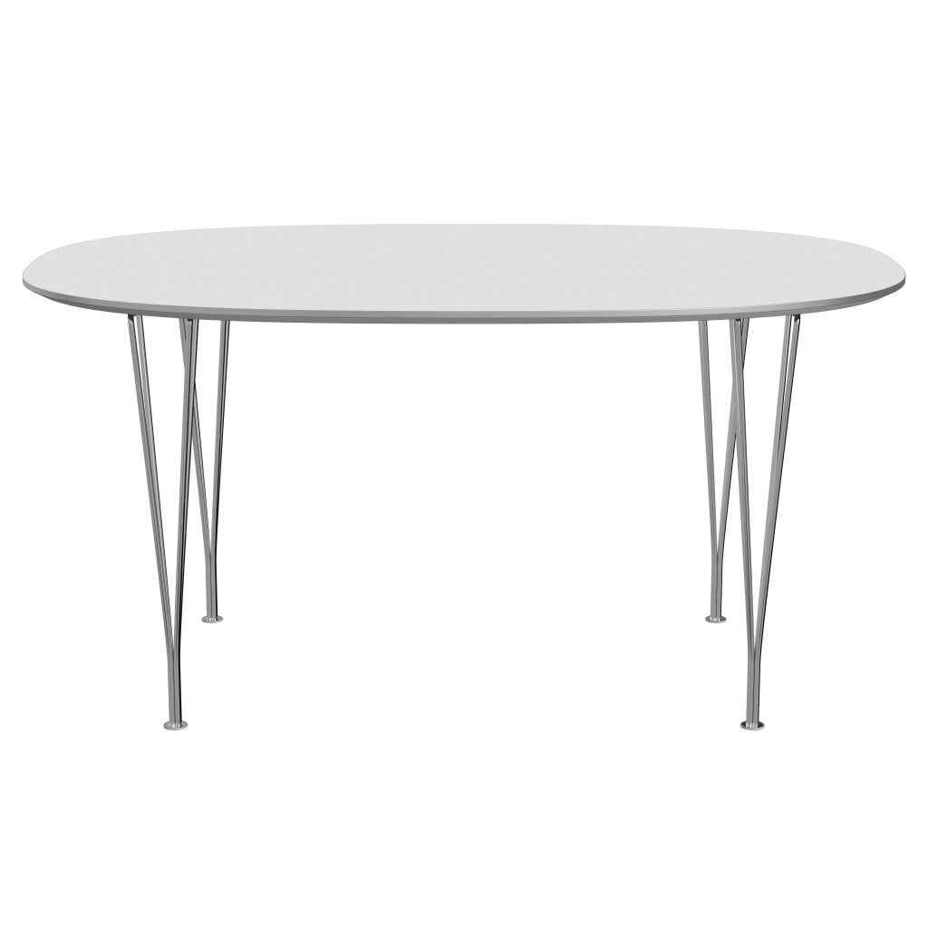 [product_category]-Fritz Hansen Superellipse Dining Table Chrome/White Fenix Laminates, 150x100 Cm-Fritz Hansen-B612-FXWHL-SPAL-CST-FRI-1