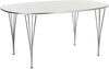 Fritz Hansen Superellipse™ Dining Table Chrome/White Veneer, 120 X180 Cm