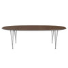 Fritz Hansen Superellipse spisebord grå pulver coated/valnød finer, 240x120 cm