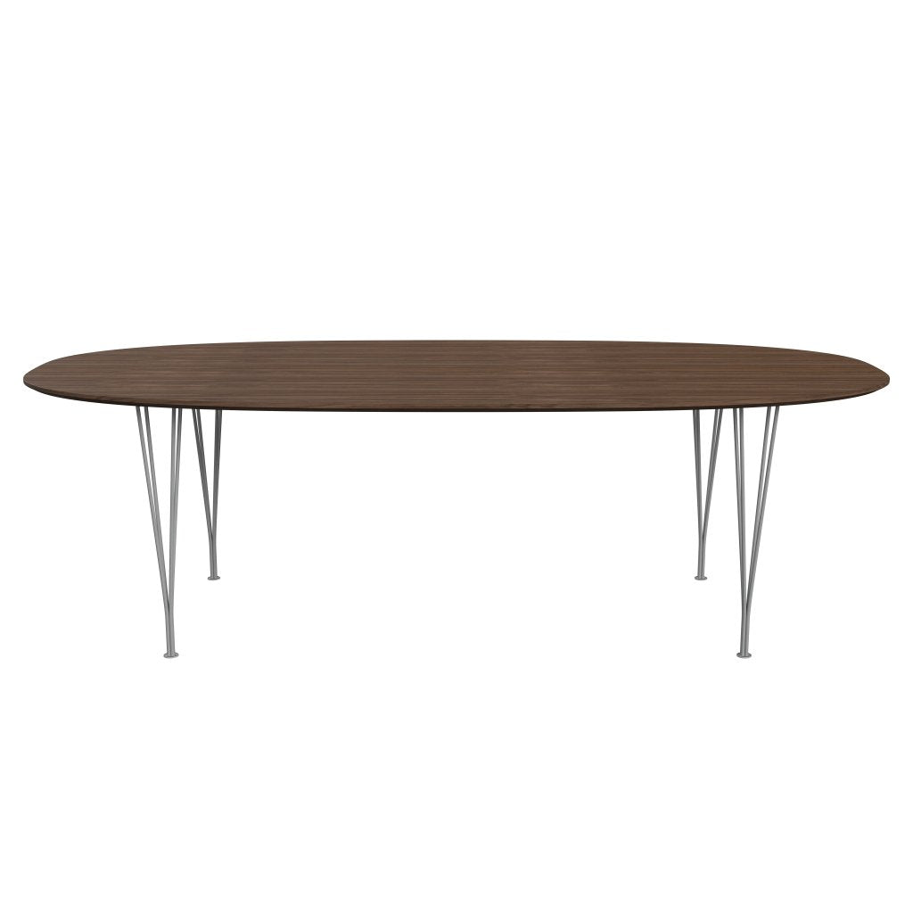 [product_category]-Fritz Hansen Superellipse Dining Table Grey Powder Coated/Walnut Veneer With Walnut Table Edge, 240x120 Cm-Fritz Hansen-B614-WAL001-WAL001-GRBA-FRI-1