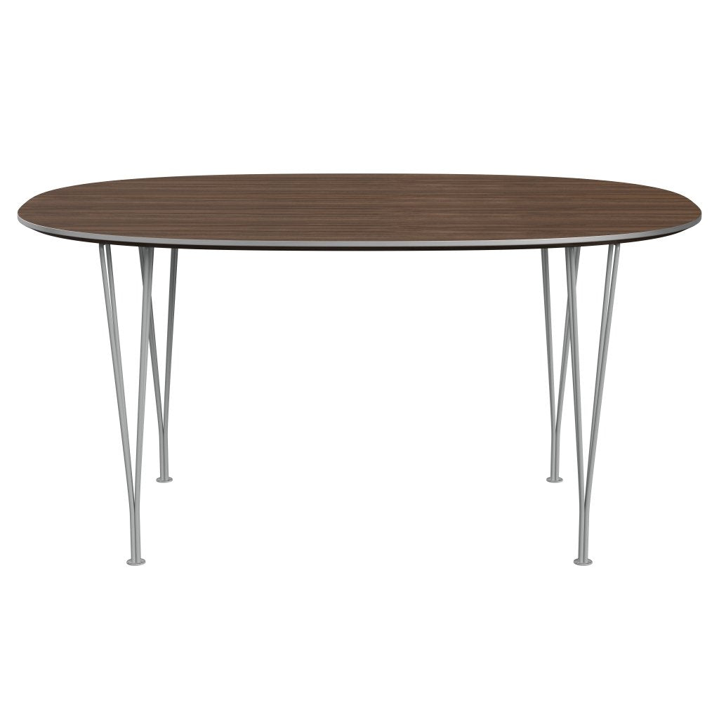 [product_category]-Fritz Hansen Superellipse Dining Table Nine Grey/Walnut Veneer, 150x100 Cm-Fritz Hansen-B612-WAL001-SPAL-DRNIGR-FRI-1