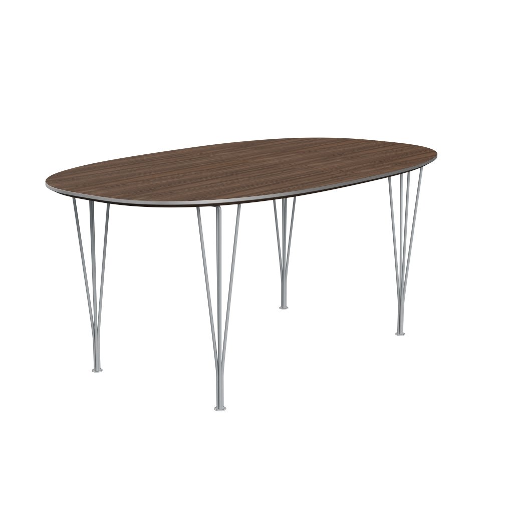 [product_category]-Fritz Hansen Superellipse Dining Table Silver Grey/Walnut Veneer, 170x100 Cm-Fritz Hansen-B616-WAL001-SPAL-SIGREY-FRI-2