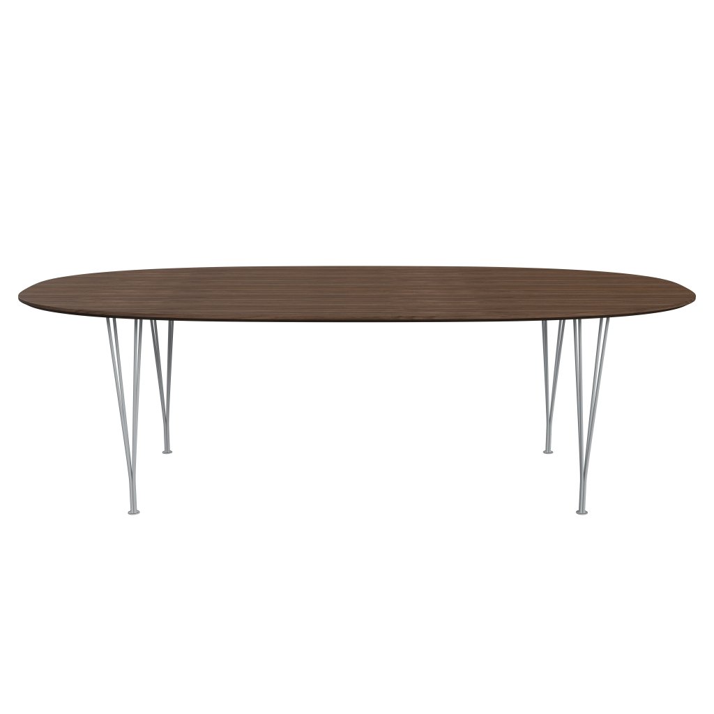 [product_category]-Fritz Hansen Superellipse Dining Table Silver Grey/Walnut Veneer With Walnut Table Edge, 240x120 Cm-Fritz Hansen-B614-WAL001-WAL001-SIGREY-FRI-1