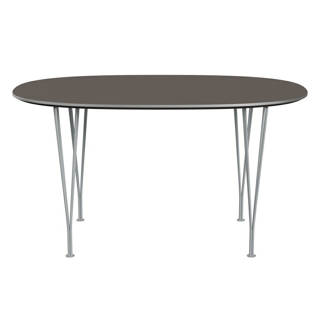[product_category]-Fritz Hansen Superellipse Dining Table Silvergrey/Grey Fenix Laminates, 135x90 Cm-Fritz Hansen-B611-FXGRL-SPAL-SIGREY-FRI-1