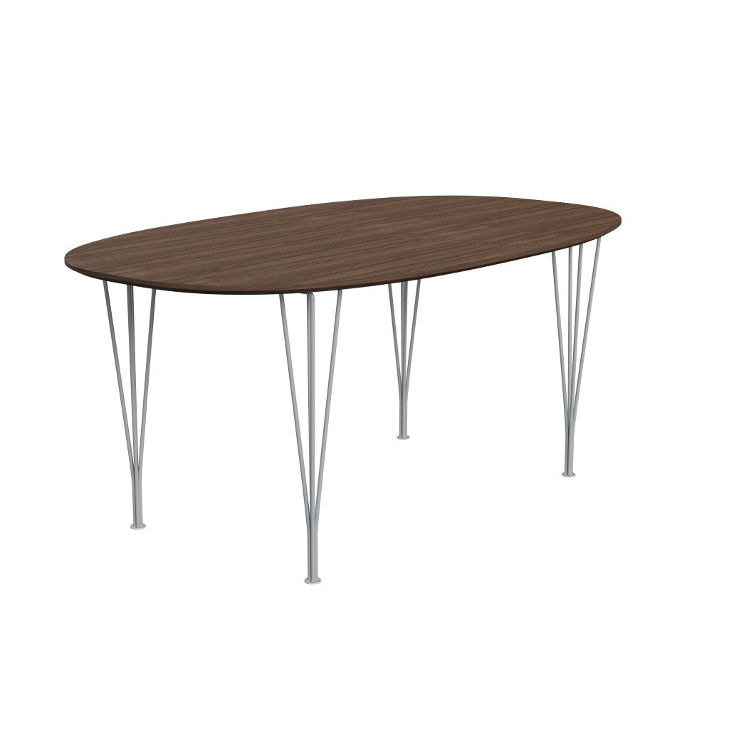 [product_category]-Fritz Hansen Superellipse Dining Table Silvergrey/Walnut Veneer With Walnut Table Edge, 170x100 Cm-Fritz Hansen-B616-WAL001-WAL001-SIGREY-FRI-2