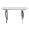 Fritz Hansen Superellipse spisebord Varm grafit/hvid fenix -laminater, 135x90 cm