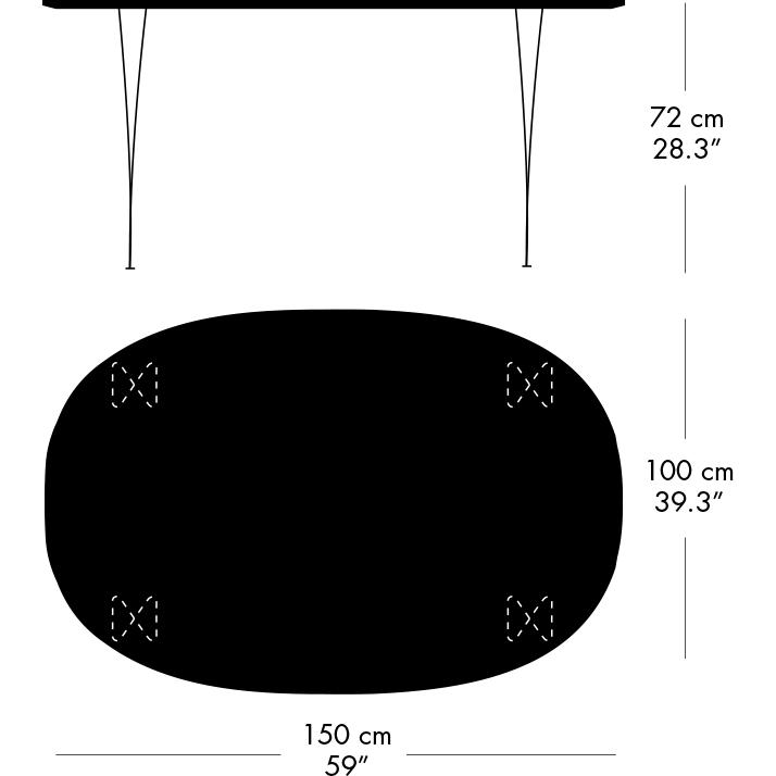 [product_category]-Fritz Hansen Superellipse Dining Table Warm Graphite/White Fenix Laminates, 150x100 Cm-Fritz Hansen-B612-FXWHL-SPAL-WARGRA-FRI-5