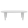 Fritz Hansen Superellipse spisebord Varm grafit/hvid fenix -laminater, 240x120 cm