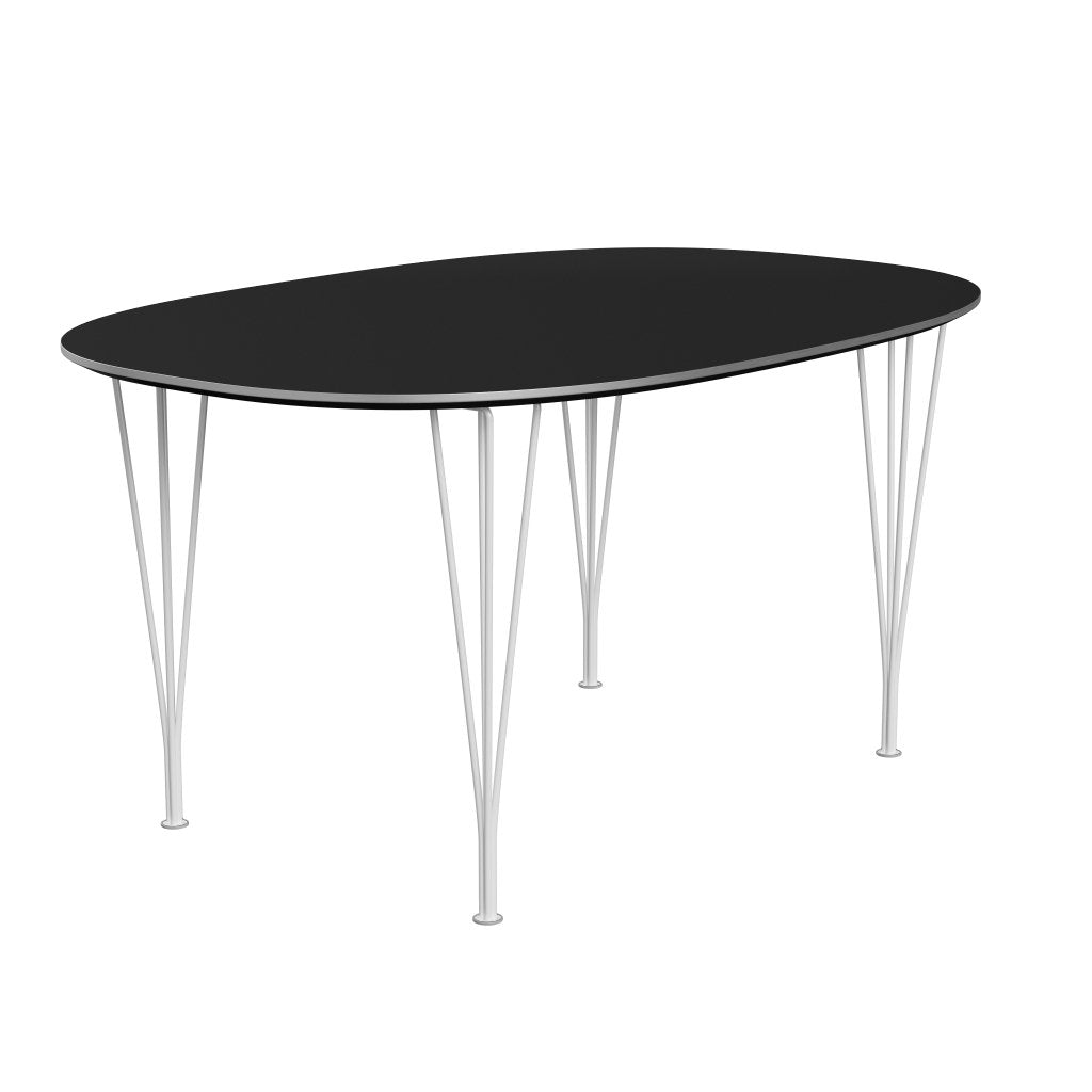 [product_category]-Fritz Hansen Superellipse Dining Table White/Black Fenix Laminates, 150x100 Cm-Fritz Hansen-B612-FXBLL-SPAL-DRWH-FRI-2