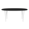 Fritz Hansen Superellipse spisebord hvidt/sort fenix -laminater, 170x100 cm