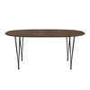Fritz Hansen Superellipse™ Extendable Table Black/Walnut Veneer With Walnut Table Edge, 270x100 Cm