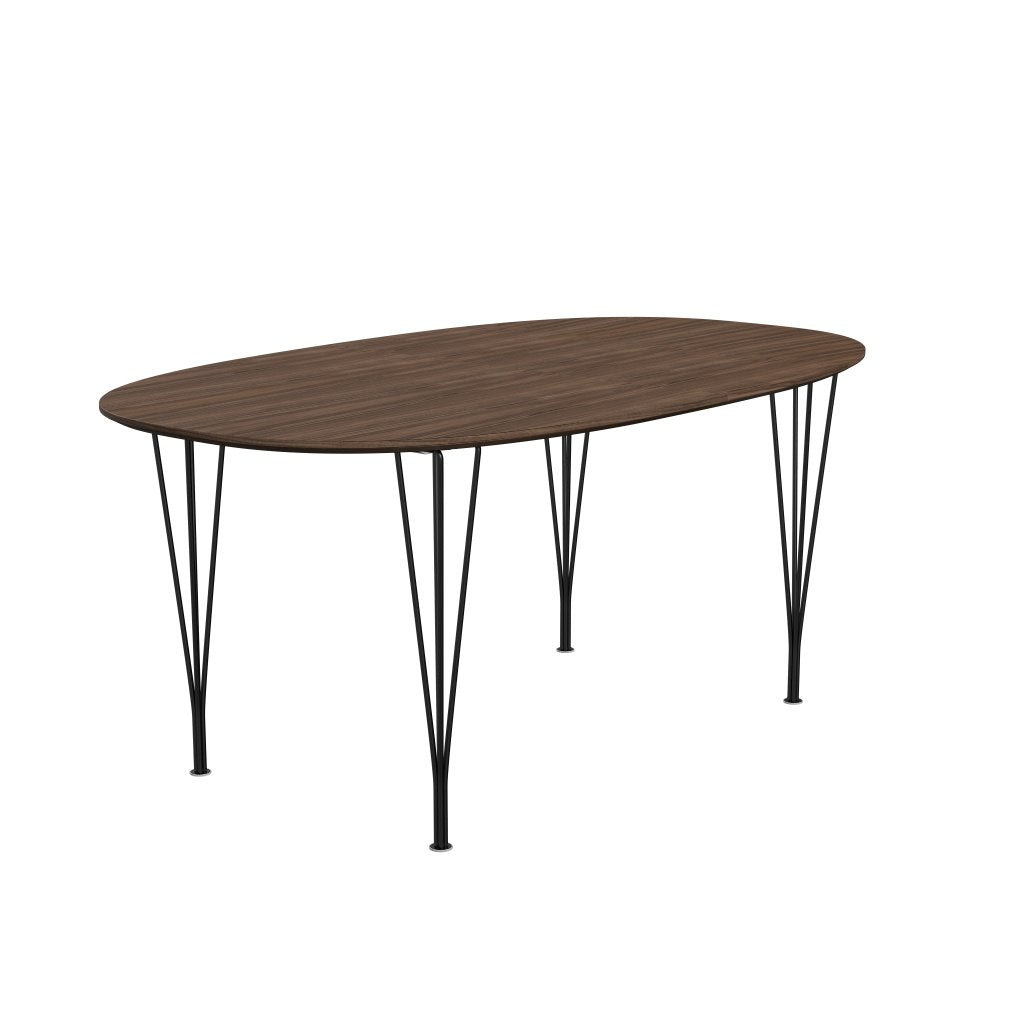 [product_category]-Fritz Hansen Superellipse Extendable Table Black/Walnut Veneer With Walnut Table Edge, 270x100 Cm-Fritz Hansen-B620-WAL001-WAL001-DRBL-FRI-2