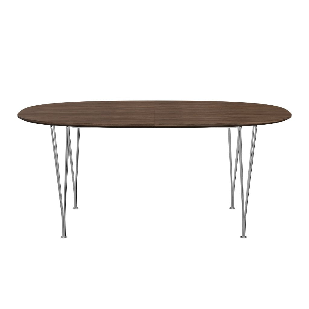 [product_category]-Fritz Hansen Superellipse Extendable Table Chrome/Walnut Veneer With Walnut Table Edge, 270x100 Cm-Fritz Hansen-B620-WAL001-WAL001-CST-FRI-1