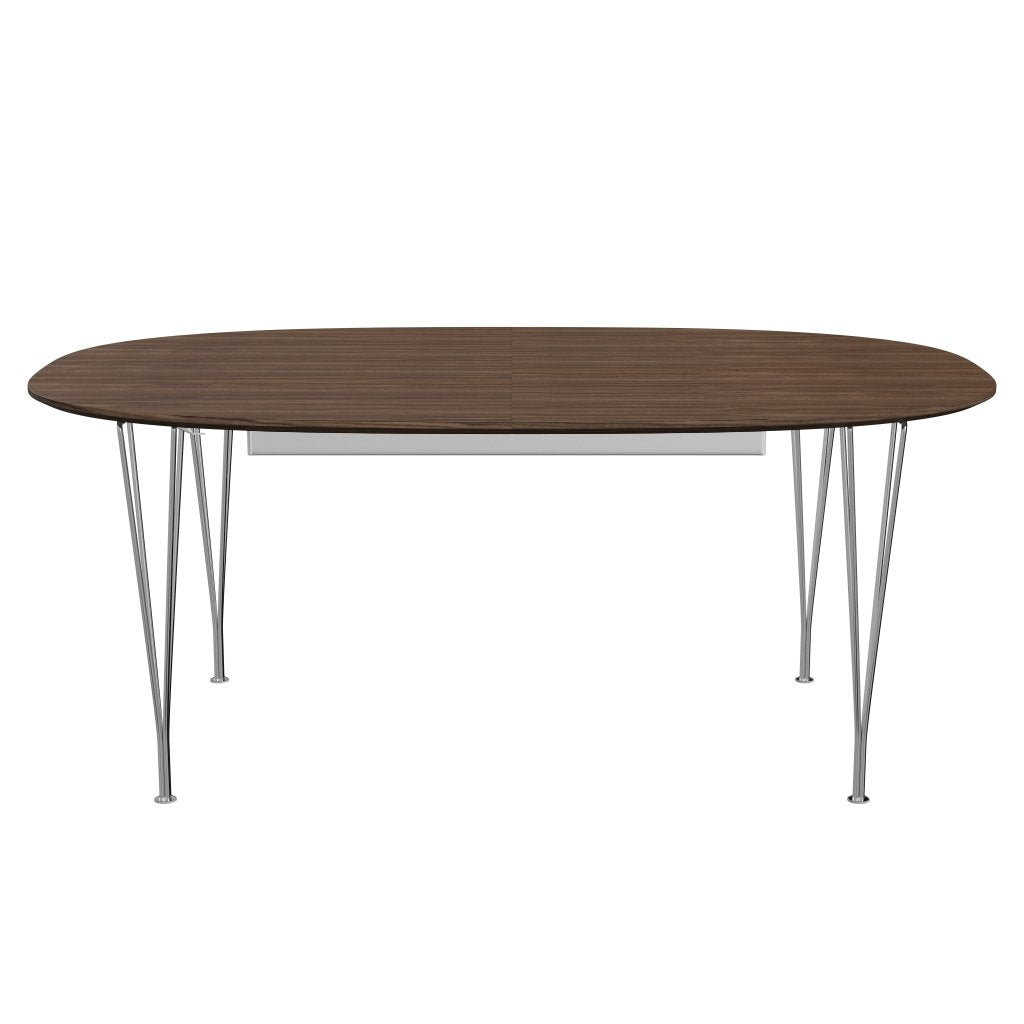 [product_category]-Fritz Hansen Superellipse Extendable Table Chrome/Walnut Veneer With Walnut Table Edge, 300x120 Cm-Fritz Hansen-B619-WAL001-WAL001-CST-FRI-1