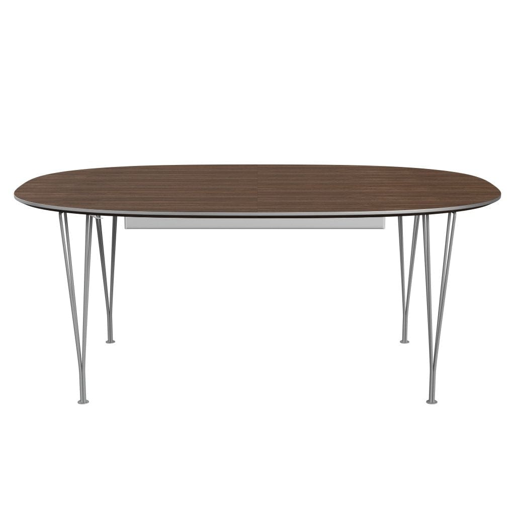 [product_category]-Fritz Hansen Superellipse Extendable Table Grey Powder Coated/Walnut Veneer, 300x120 Cm-Fritz Hansen-B619-WAL001-SPAL-GRBA-FRI-1