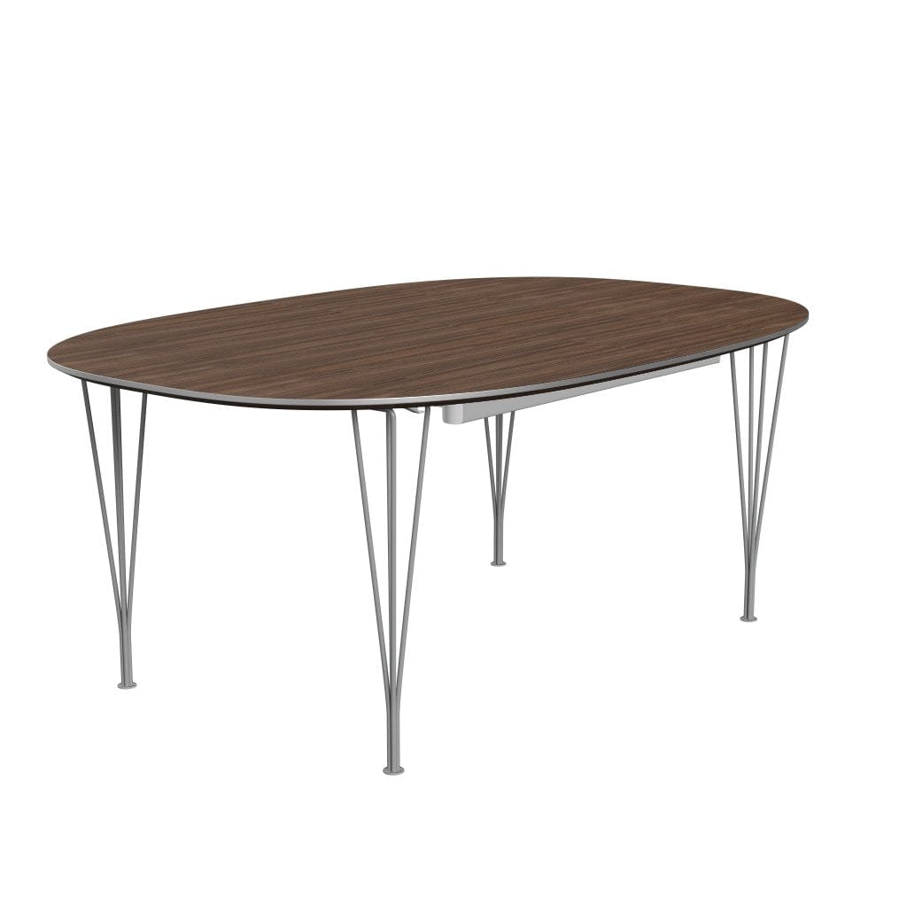 [product_category]-Fritz Hansen Superellipse Extendable Table Grey Powder Coated/Walnut Veneer, 300x120 Cm-Fritz Hansen-B619-WAL001-SPAL-GRBA-FRI-2