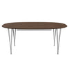 Fritz Hansen Superellipse™ Extendable Table Grey Powder Coated/Walnut Veneer With Walnut Table Edge, 300x120 Cm