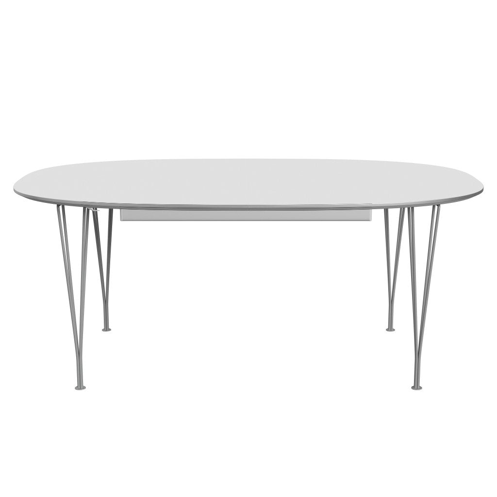 [product_category]-Fritz Hansen Superellipse Extendable Table Grey Powder Coated/White Fenix Laminates, 300x120 Cm-Fritz Hansen-B619-FXWHL-SPAL-GRBA-FRI-1