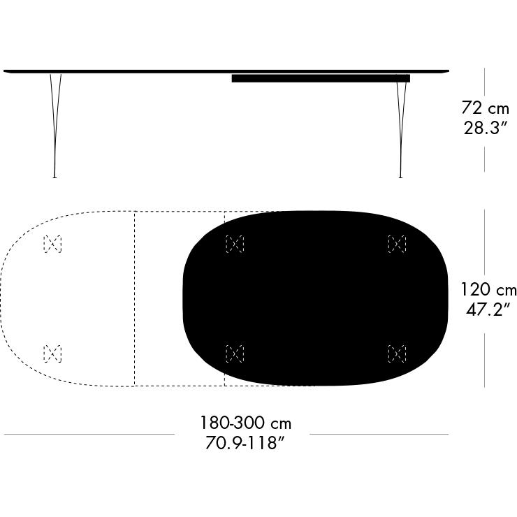 [product_category]-Fritz Hansen Superellipse Extending Table Black/Black Fenix Laminate, 300x120 Cm-Fritz Hansen-B619-FXBLL-SPAL-DRBL-FRI-5
