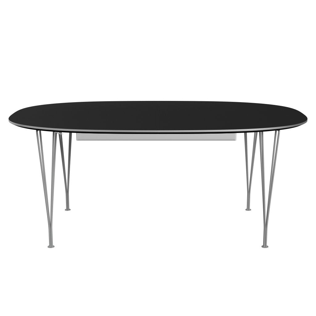 [product_category]-Fritz Hansen Superellipse Extending Table Grey Powder Coated/Black Fenix Laminates, 300x120 Cm-Fritz Hansen-B619-FXBLL-SPAL-GRBA-FRI-1