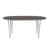 Fritz Hansen Superellipse™ Extending Table Grey Powder Coated/Grey Fenix Laminates, 270x100 Cm