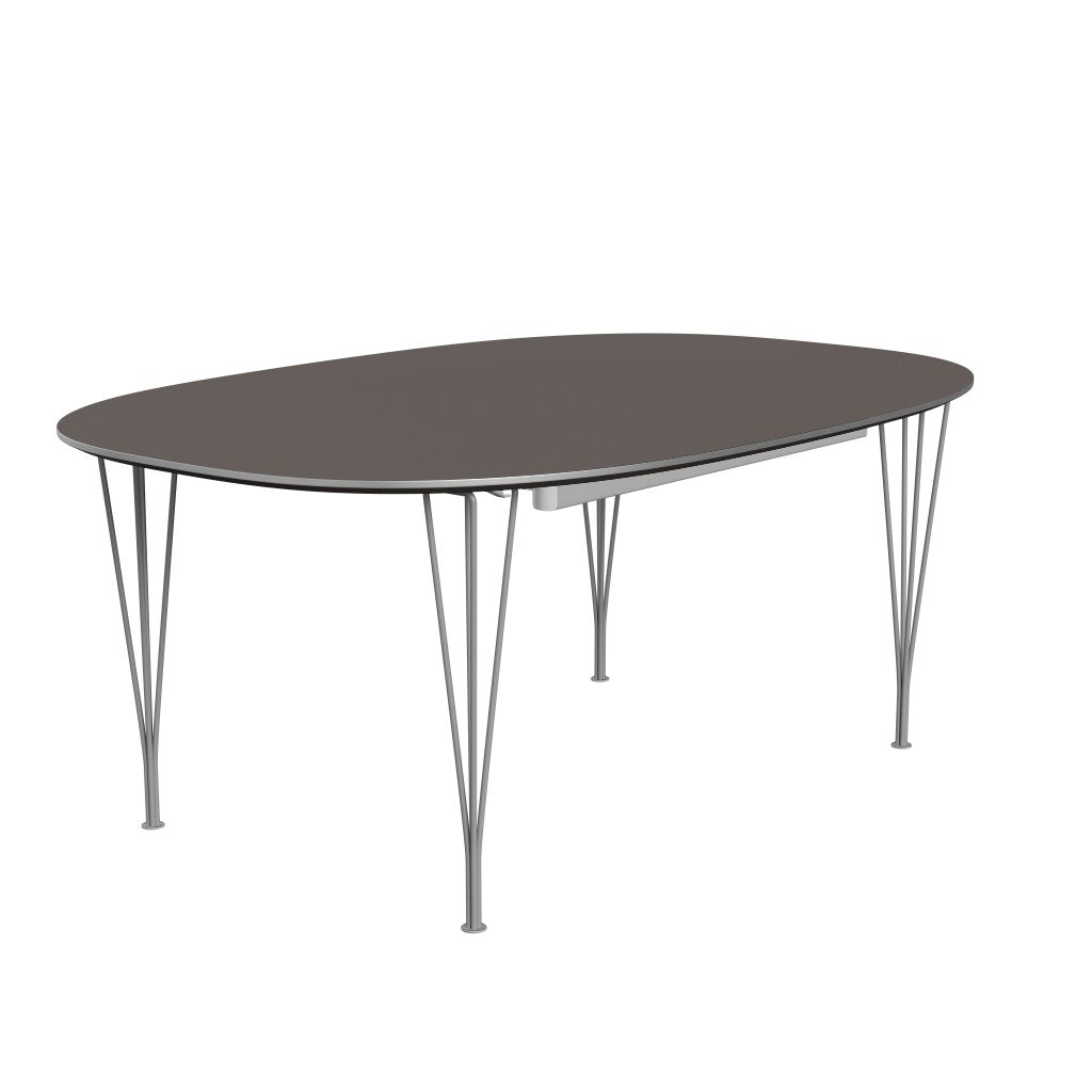 [product_category]-Fritz Hansen Superellipse Extending Table Grey Powder Coated/Grey Fenix Laminates, 300x120 Cm-Fritz Hansen-B619-FXGRL-SPAL-GRBA-FRI-2
