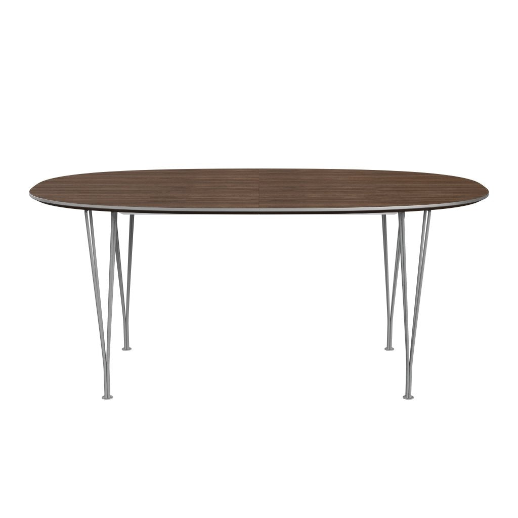 [product_category]-Fritz Hansen Superellipse Extending Table Grey Powder Coated/Walnut Veneer, 270x100 Cm-Fritz Hansen-B620-WAL001-SPAL-GRBA-FRI-1
