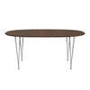 Fritz Hansen Superellipse™ Extending Table Nine Grey/Walnut Veneer With Walnut Table Edge, 270x100 Cm