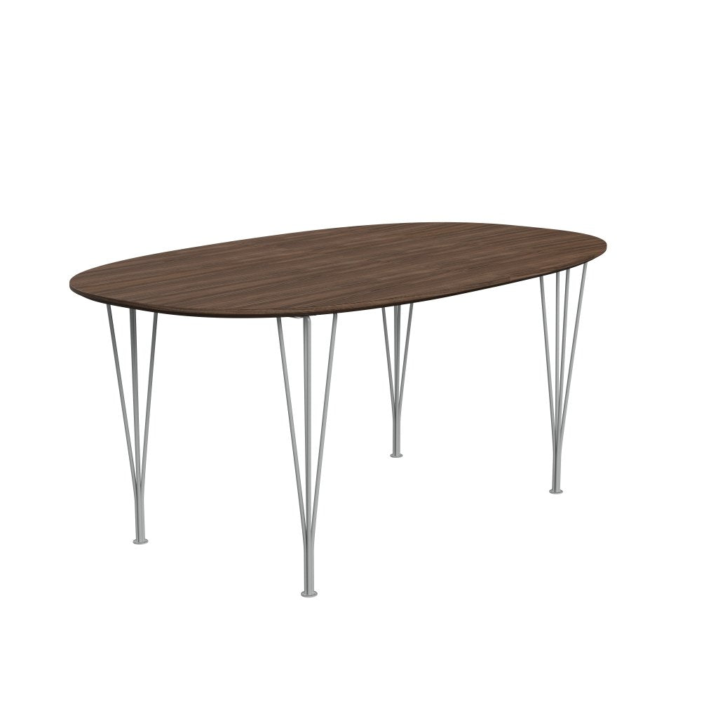 [product_category]-Fritz Hansen Superellipse Extending Table Nine Grey/Walnut Veneer With Walnut Table Edge, 270x100 Cm-Fritz Hansen-B620-WAL001-WAL001-DRNIGR-FRI-2