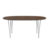 Fritz Hansen Superellipse™ Extending Table Silver Grey/Walnut Veneer With Walnut Table Edge, 270x100 Cm