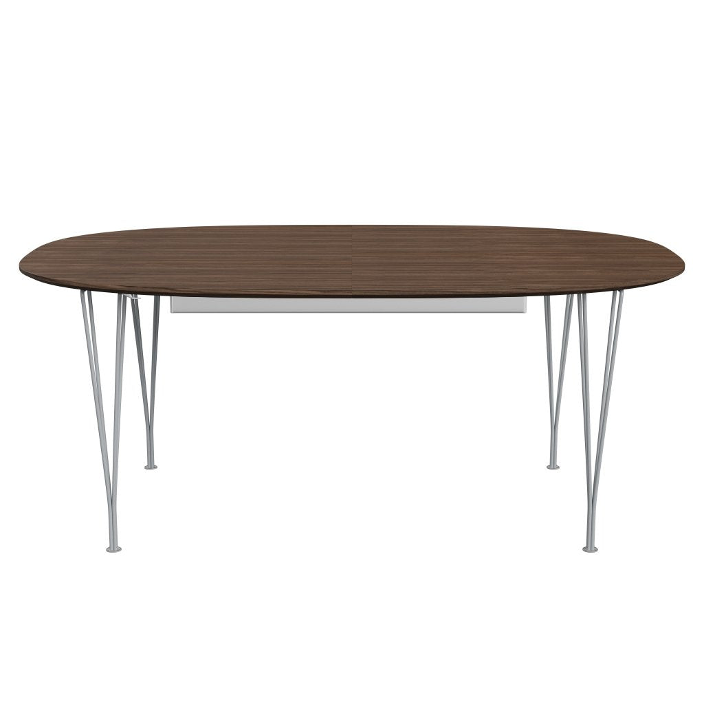 [product_category]-Fritz Hansen Superellipse Extending Table Silver Grey/Walnut Veneer With Walnut Table Edge, 300x120 Cm-Fritz Hansen-B619-WAL001-WAL001-SIGREY-FRI-1