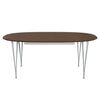 Fritz Hansen Superellipse™ Extending Table Silver Grey/Walnut Veneer With Walnut Table Edge, 300x120 Cm