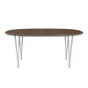 Fritz Hansen Superellipse™ Extending Table Silvergrey/Walnut Veneer, 270x100 Cm
