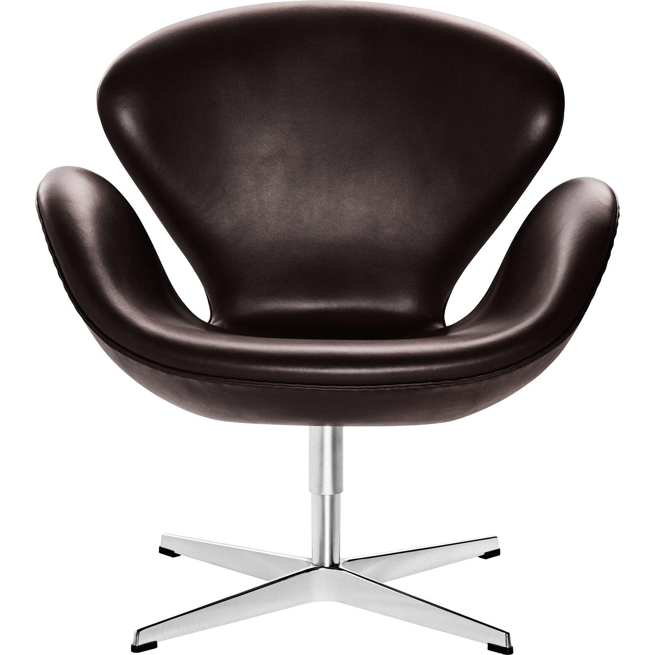 [product_category]-Fritz Hansen Svanen Lounge Chair Leather, Elegance Dark Brown-Fritz Hansen-3320-elegance darkbrown-FRI-1