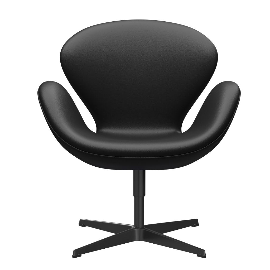 [product_category]-Fritz Hansen Swan Lounge Chair, Black Lacquered/Aura Black-Fritz Hansen-3320-CLBLA-BLLA-FRI-1
