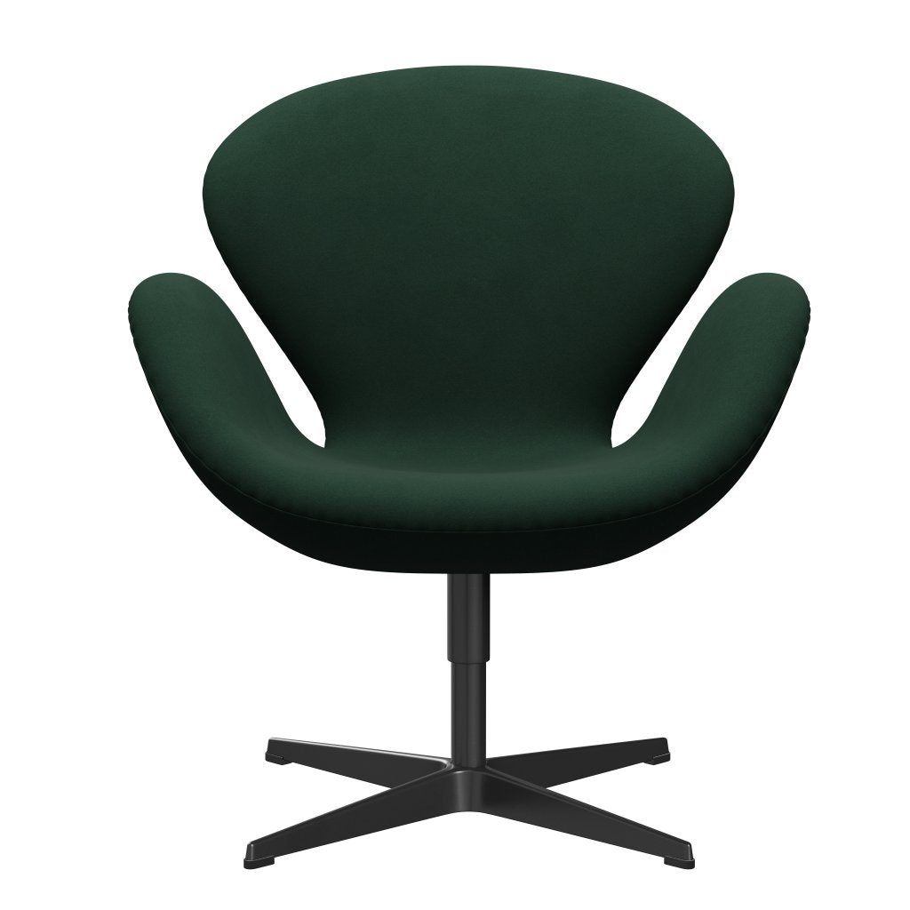 [product_category]-Fritz Hansen Swan Lounge Chair, Black Lacquered/Comfort Dark Green-Fritz Hansen-3320-C00018-BLLA-FRI-1