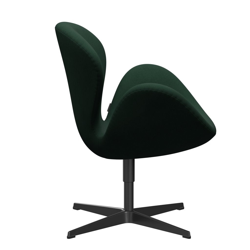 [product_category]-Fritz Hansen Swan Lounge Chair, Black Lacquered/Comfort Dark Green-Fritz Hansen-3320-C00018-BLLA-FRI-3