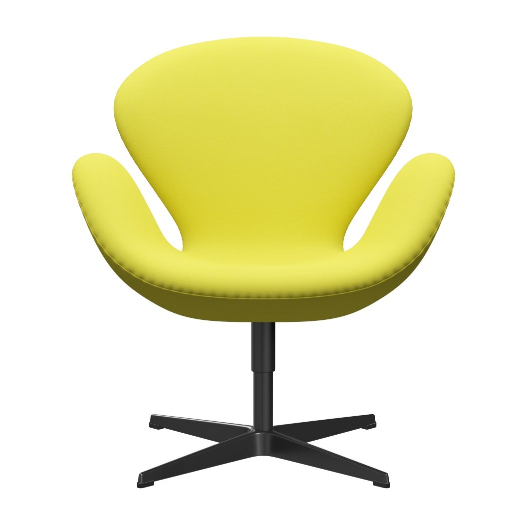 [product_category]-Fritz Hansen Swan Lounge Chair, Black Lacquered/Comfort Light Yellow-Fritz Hansen-3320-C62005-BLLA-FRI-1