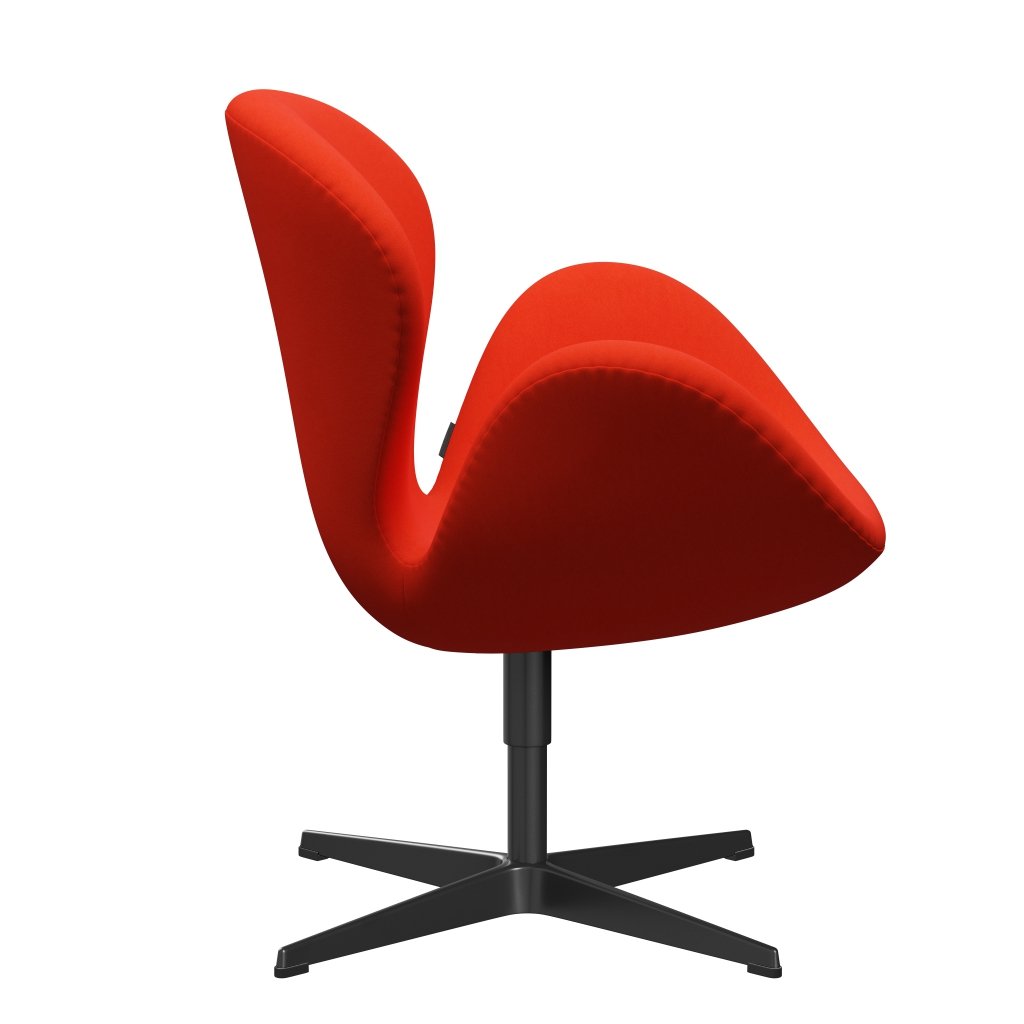 [product_category]-Fritz Hansen Swan Lounge Chair, Black Lacquered/Comfort Orange/Red-Fritz Hansen-3320-C63006-BLLA-FRI-3