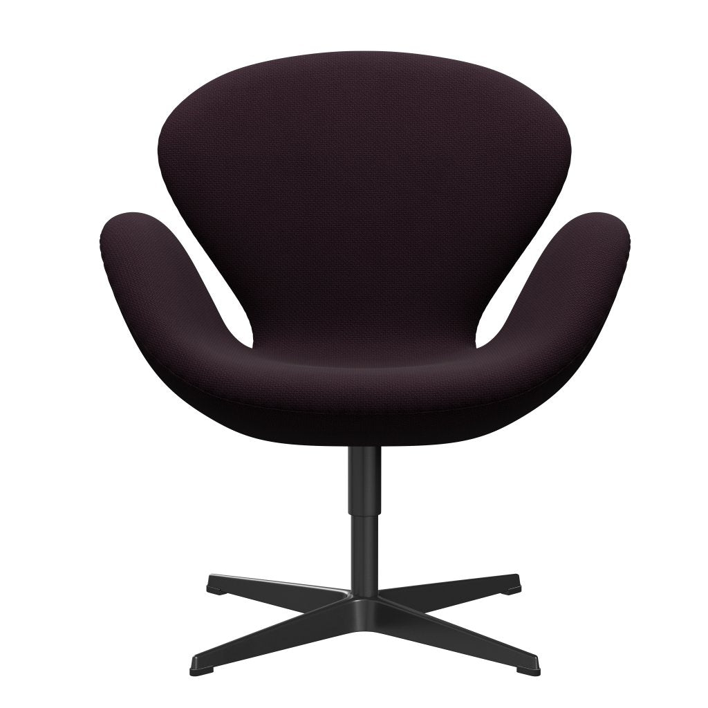 [product_category]-Fritz Hansen Swan Lounge Chair, Black Lacquered/Diablo Plum-Fritz Hansen-3320-DIA301-BLLA-FRI-1