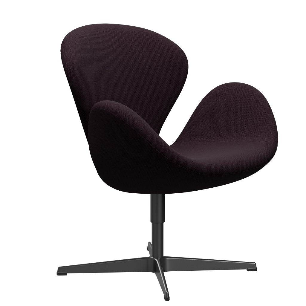 [product_category]-Fritz Hansen Swan Lounge Chair, Black Lacquered/Diablo Plum-Fritz Hansen-3320-DIA301-BLLA-FRI-2