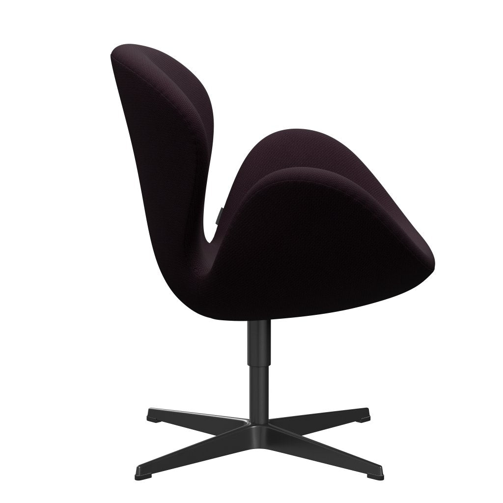 [product_category]-Fritz Hansen Swan Lounge Chair, Black Lacquered/Diablo Plum-Fritz Hansen-3320-DIA301-BLLA-FRI-3