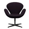  Swan™ Lounge Chair Black Lacquered/Divina Aubergine (376)