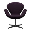 Fritz Hansen Swan™ Lounge Chair, Black Lacquered/Divina Md Aubergine
